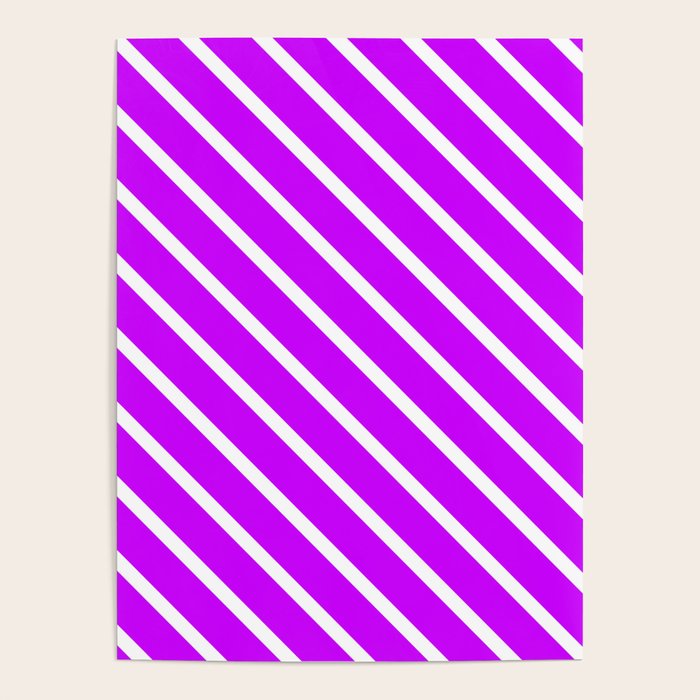 Download Neon Purple Diagonal Stripes Poster by moonshineparadise ...