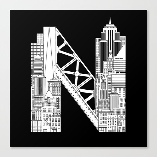N - from NYC Canvas Print