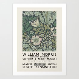 William Morris - Exhibition poster for The Victoria and Albert Museum, London, 1934 Art Print