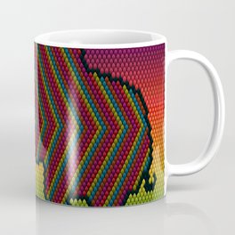 Elephant, Africa, India, ornament, embroidery, pattern, mosaic. Coffee Mug