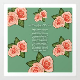 No Waivering of His love By Feon Davis Art Print | Faithbase, Graphicdesign, Pinkandgreen, Digital, Design, Inspirational 