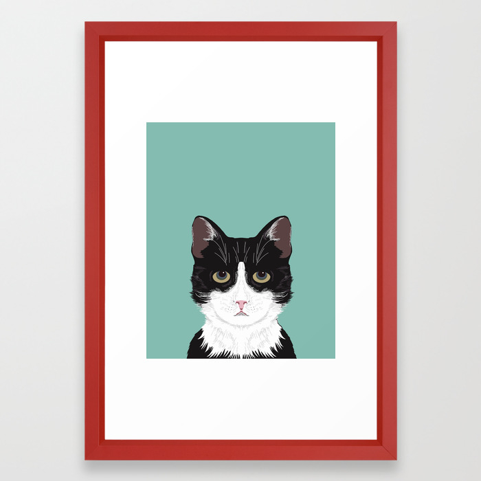 Quinn Cute Black And White Cat Tuxedo Cat Gifts For Cat Lady Gift Ideas Cell Phone Case With Cat Framed Art Print By Petfriendly Society6
