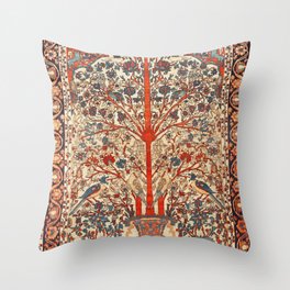 Antique Persian Tree Of Life Rug Print  Throw Pillow