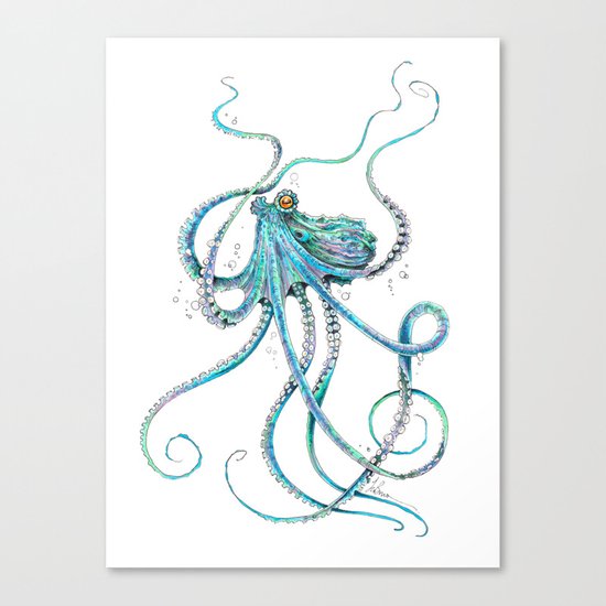 Drunk Octopus Canvas Print