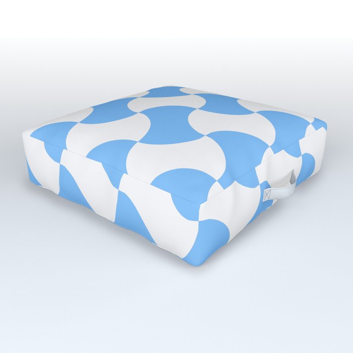 Optical pattern 149 blue Outdoor Floor Cushion