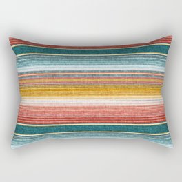 serape southwest stripe - orange & teal Rectangular Pillow