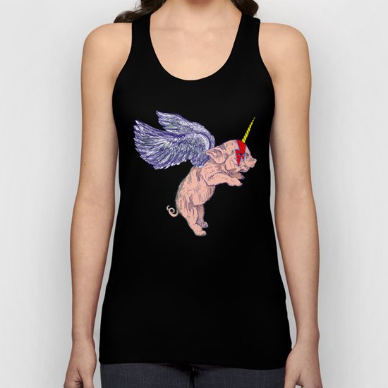 Super Unicorn Piglet Unisex Tank Top