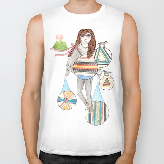 Patterns/Circles Biker Tank