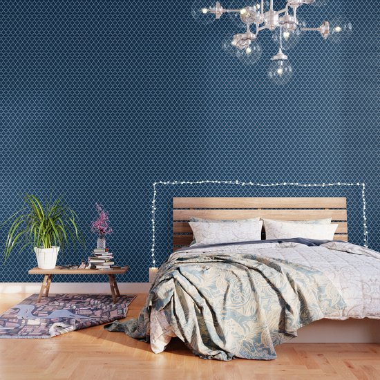 wallpapers Navy Blue Moroccan Wallpaper society6