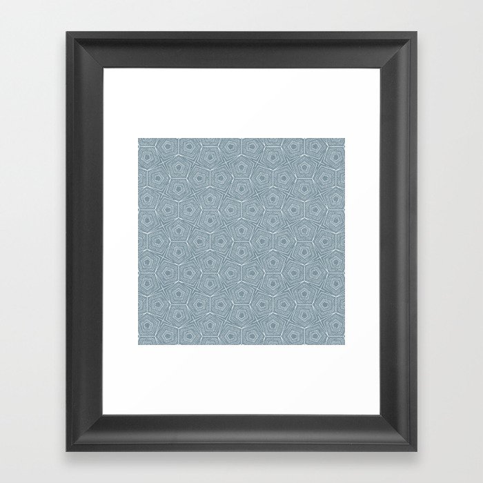 pentagon and stars - restoration blue Framed Art Print