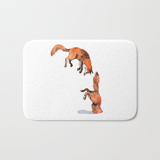 Jumping Red Fox Bath Mat