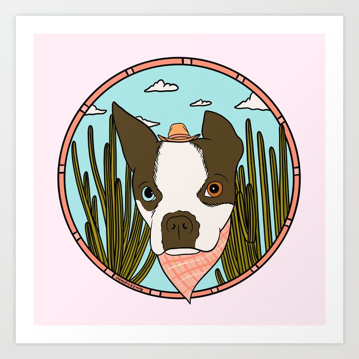 Cowboy Dog- Clover Boston Art Print