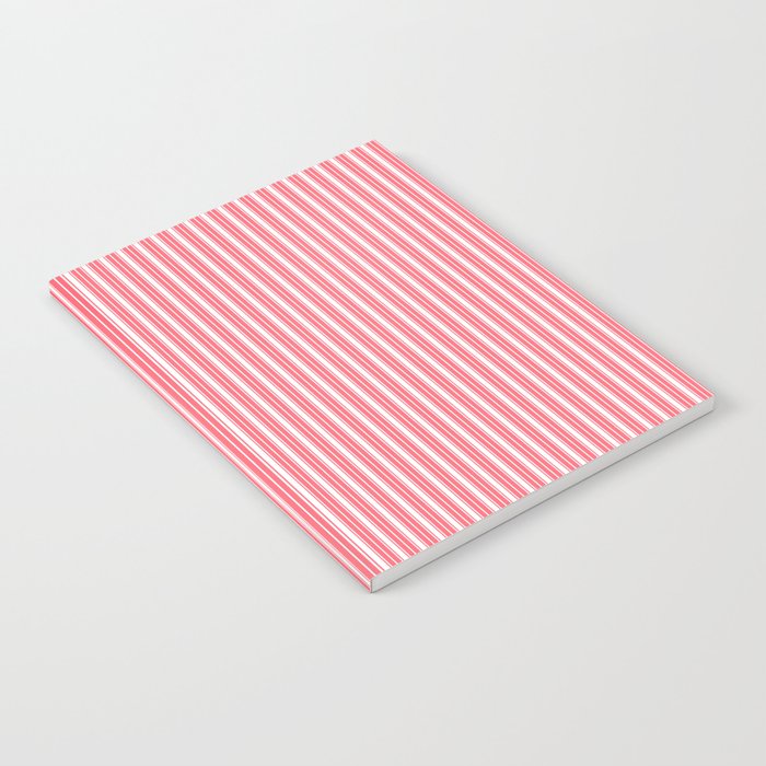 Vintage Cabana Stripe Pattern Pastel Melon Pink Boho Coastal Beach Vibe Notebook