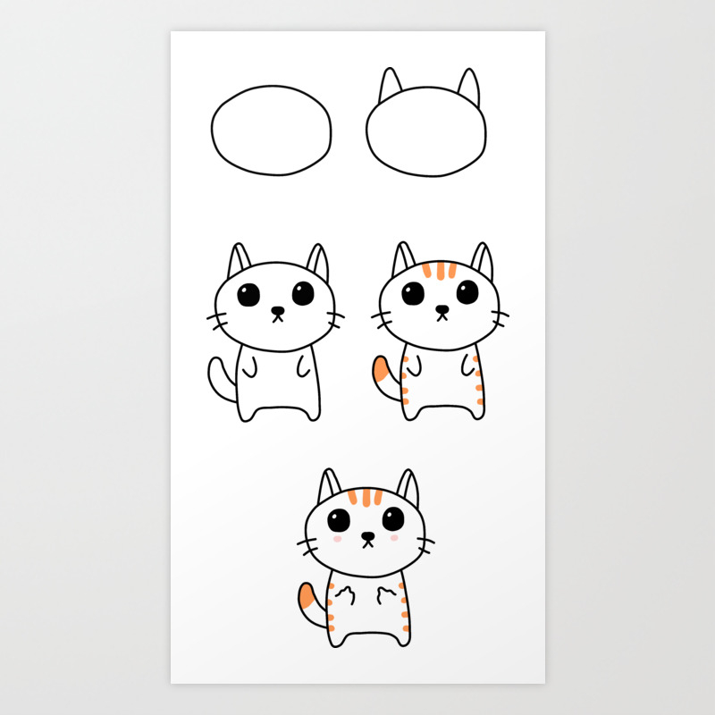 How To Draw A Realistic Cat Art Print By Oneweirddude Society6