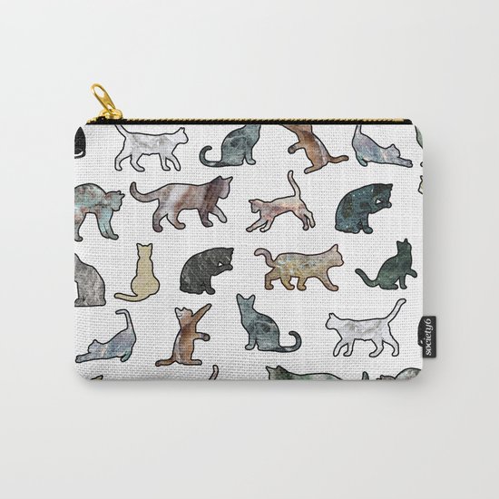 Cats shaped Marble - White Carry-All Pouch