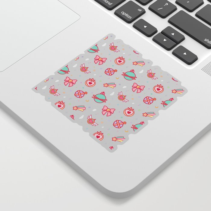 Cute Colourful Magical Girl Pattern with Hearts, Stars & Sparkles Sticker