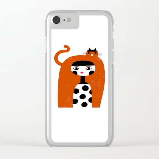 ORANGE LONG HAIR Clear iPhone Case