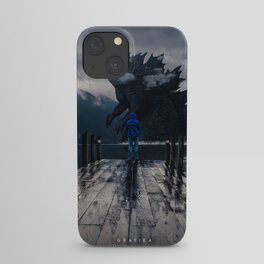 Close Encounter with Godzilla in Lake 3 iPhone Case