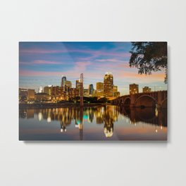Minneapolis Skyline from St. Anthony Main Metal Print