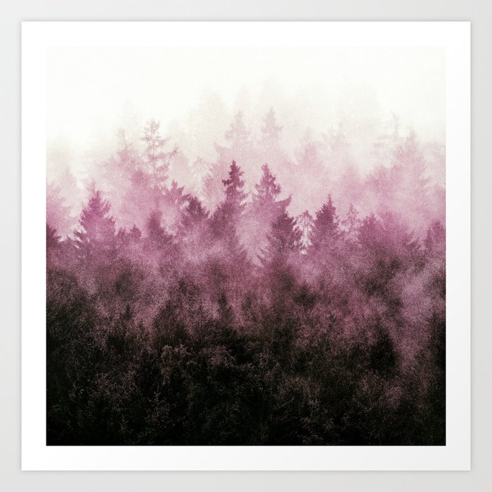 The Heart Of My Heart // Queen Of The Woods Purple Fog Forest Home Art Print