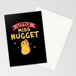Chicken Nugget Girl Queen Vegan Nuggs Fries Stationery Card