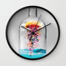 Electric Jellyfish Worlds in  a Bottle Wall Clock