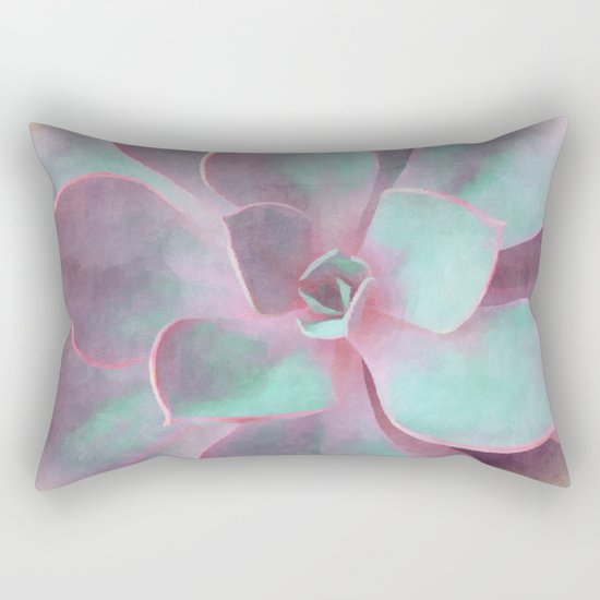 Pastel Succulent Rectangular Pillow