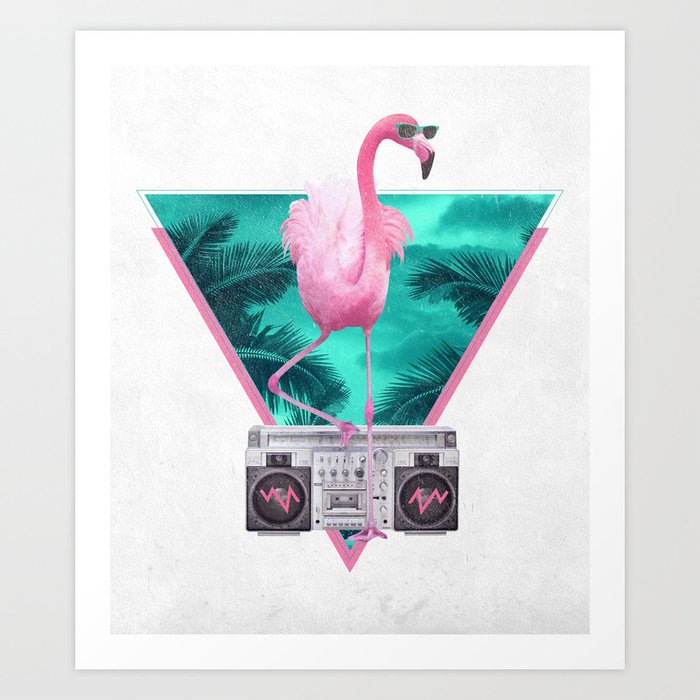 Miami Flamingo Art Print