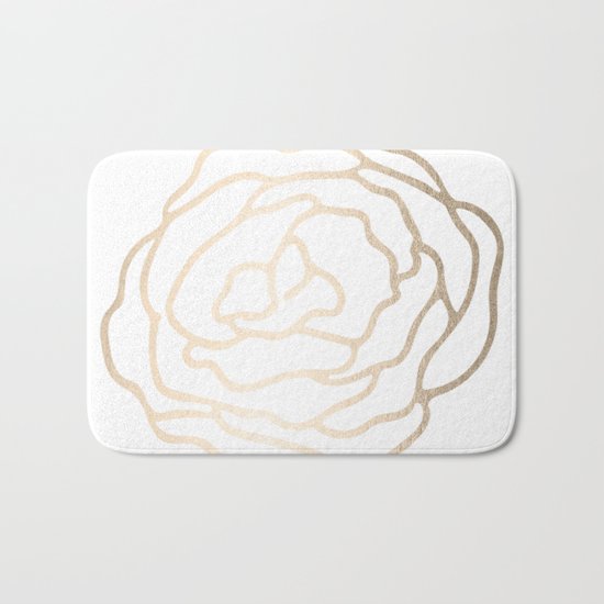 Flower in White Gold Sands Bath Mat