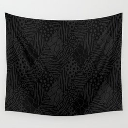Dark abstract diamond animal print.  Black vector illustration pattern  Wall Tapestry
