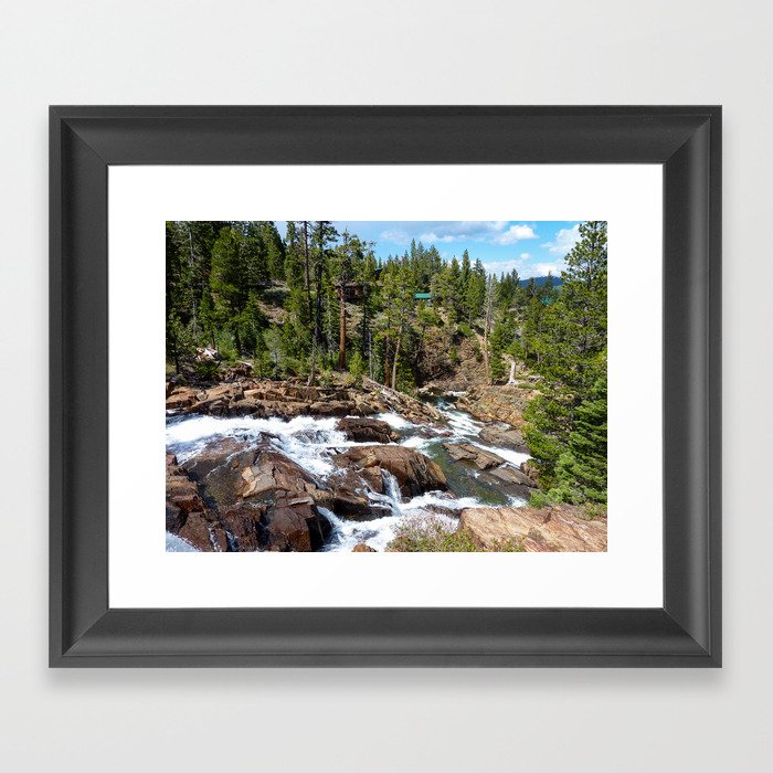 Glen Alpine Falls, Lake Tahoe Framed Art Print