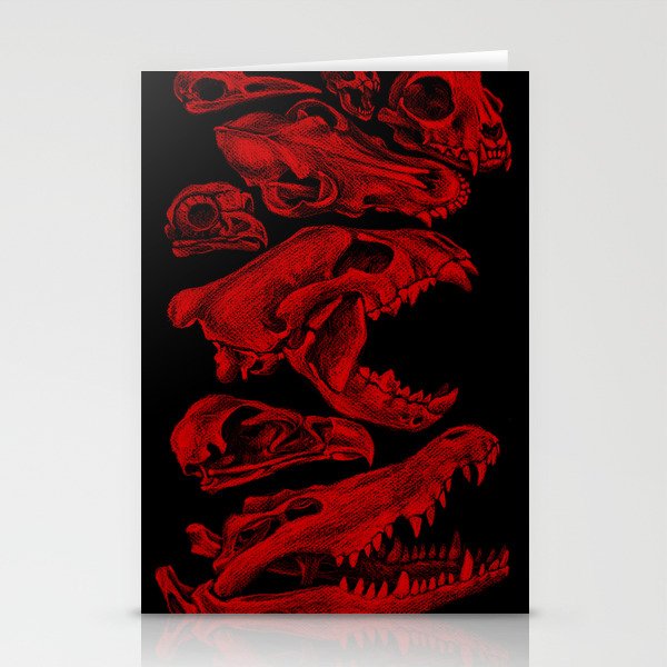Carnivores in Red Stationery Cards