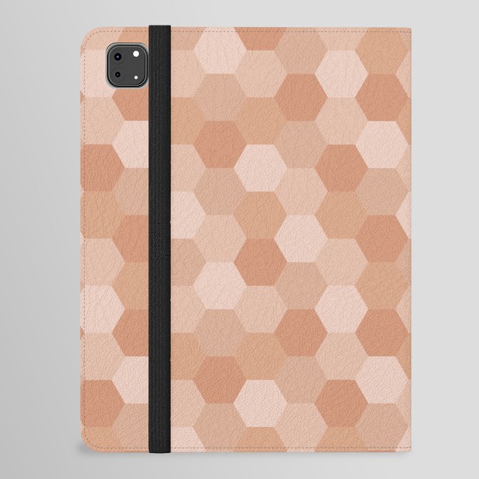 Brown Hexagon polygon pattern. Digital Illustration background iPad Folio Case