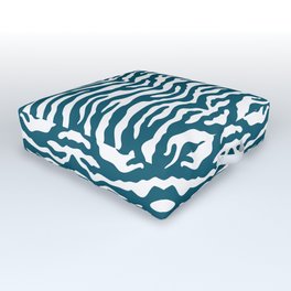 Zebra Wild Animal Print Teal Outdoor Floor Cushion