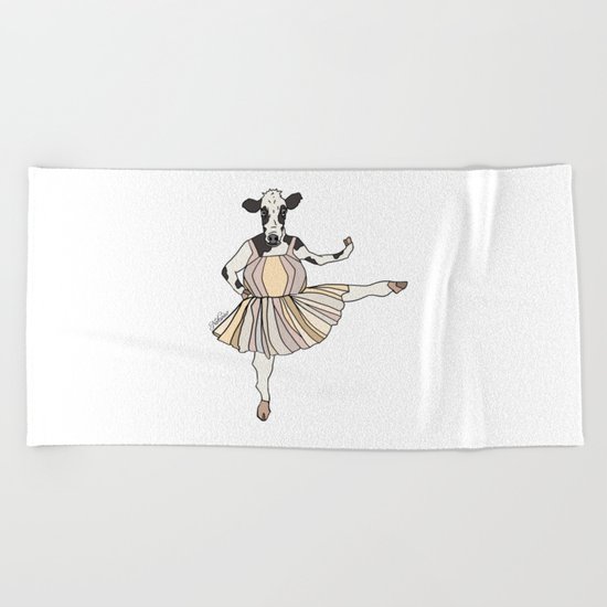 Cow Ballerina Tutu Beach Towel