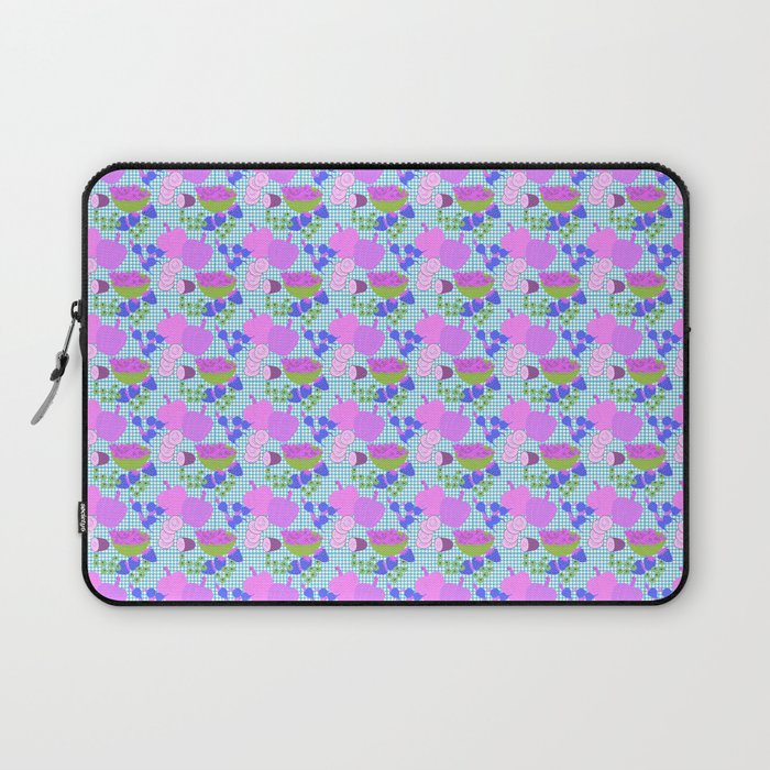 Mid-Century Modern Fruits And Vegetables Pink And Purple Laptop Sleeve