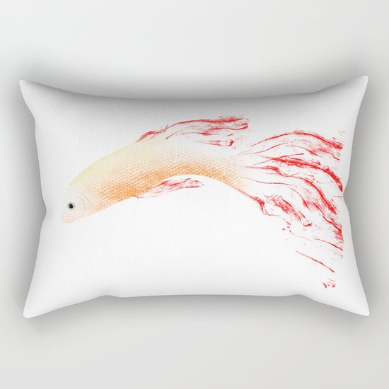 Floral Fish Bowl Rectangular Pillow