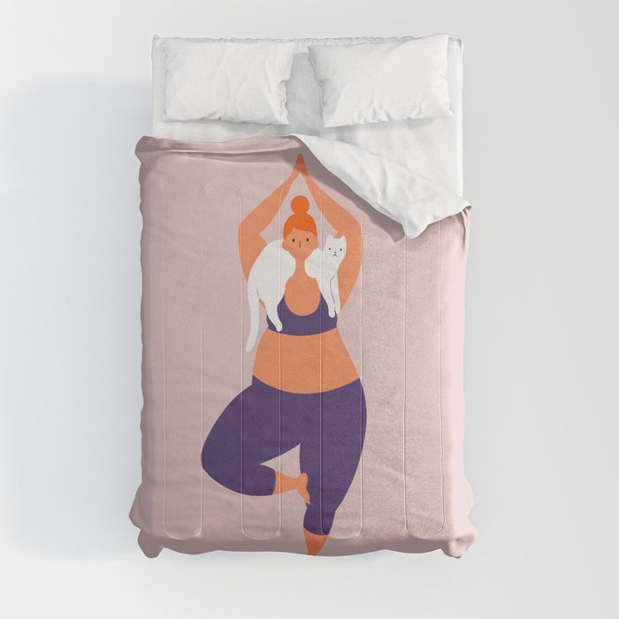 Yoga With Cat 07 Comforter
