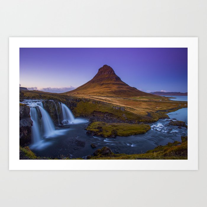 Kirkjufell & Kirkjufellfoss Iceland by Tre Dunham Art Print