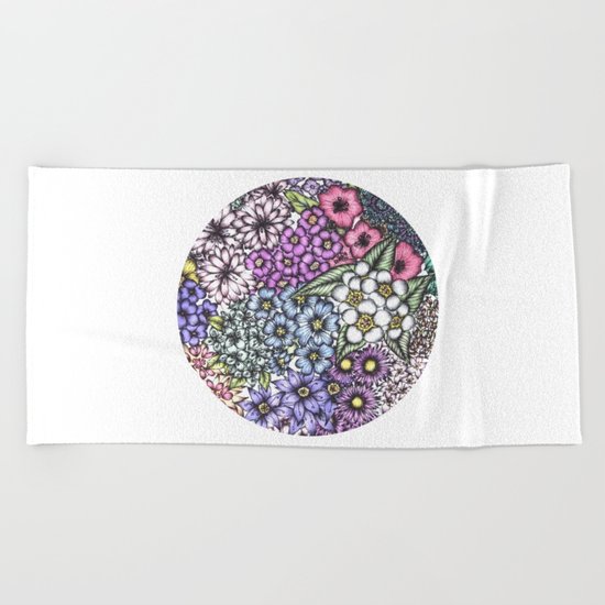 Floral Dot Beach Towel