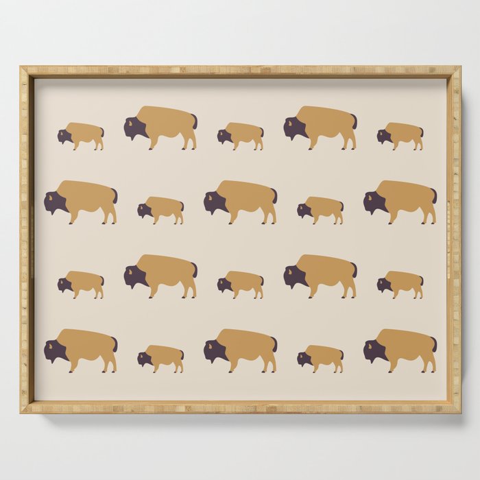 Bison And Baby (Autumn) Serving Tray
