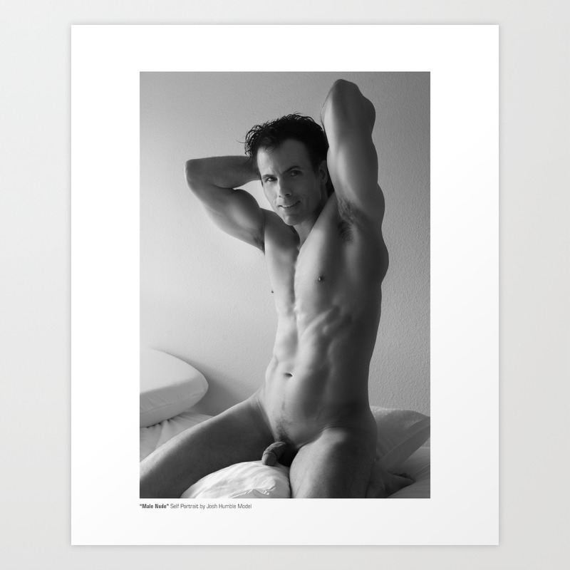 Male Nude Self Portrait Art Print By Artmodeljosh Society6