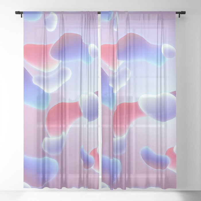 Gradient Lava Bubbles 03 Sheer Curtain