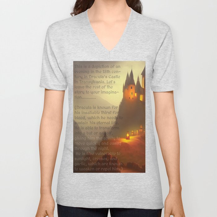Dracula Castel, Transylvania V Neck T Shirt
