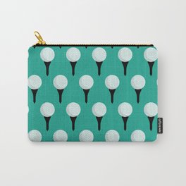 Golf Ball & Tee Pattern (Green) Carry-All Pouch