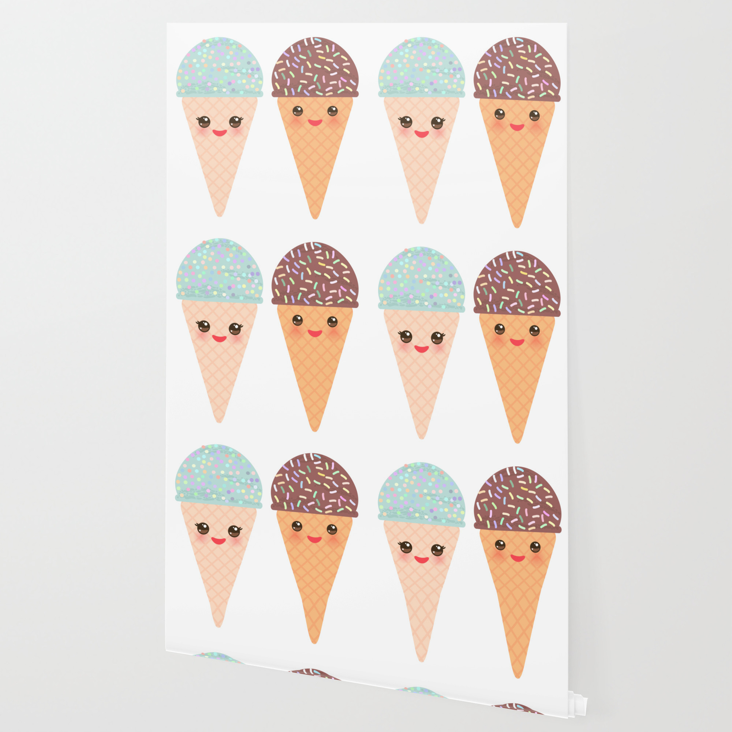 Ice Cream Waffle Cone Kawaii Funny Muzzle With Pink Cheeks And Winking Eyes Pastel Colors Wallpaper By Ekaterinap Society6 Wallpaper colorful kawaii sweet by nagamine chan. ice cream waffle cone kawaii funny muzzle with pink cheeks and winking eyes pastel colors wallpaper by ekaterinap