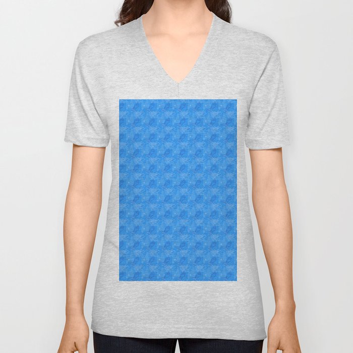 children's pattern-pantone color-solid color-blue V Neck T Shirt