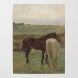 Horses in a Meadow Poster