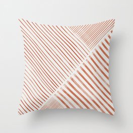 Blush Pink Stripes, Geometric Art Throw Pillow