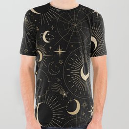 moon stars in darkness All Over Graphic Tee